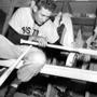 FILE--Ted Williams, Boston Red Sox Triple Crown athlete, weighs one of his new 36-ounce Hickory baseball bats in the clubhouse after morning workout at spring training in Sarasota, Fla., in this March 16, 1948 photo. Williams, the Boston Red Sox revered and sometimes reviled ``Splendid Splinter'' and baseball's last .400 hitter, died Friday, July 5, 2002, of cardiac arrest at Citrus County Memorial Hospital in Inverness, Fla., said hospital spokeswoman Rebecca Martin. He was 83. (AP Photo)